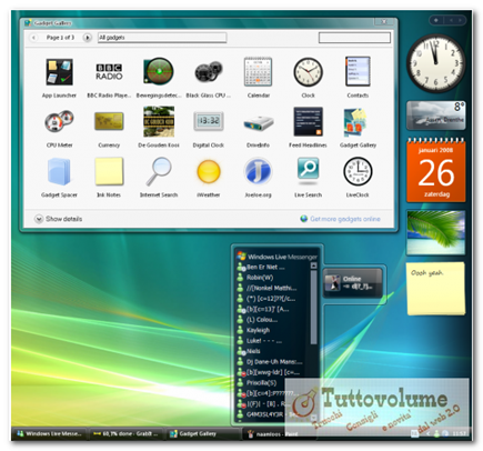 La Sidebar di Vista, quella originale, anche per Windows XP. | TuttoVolume